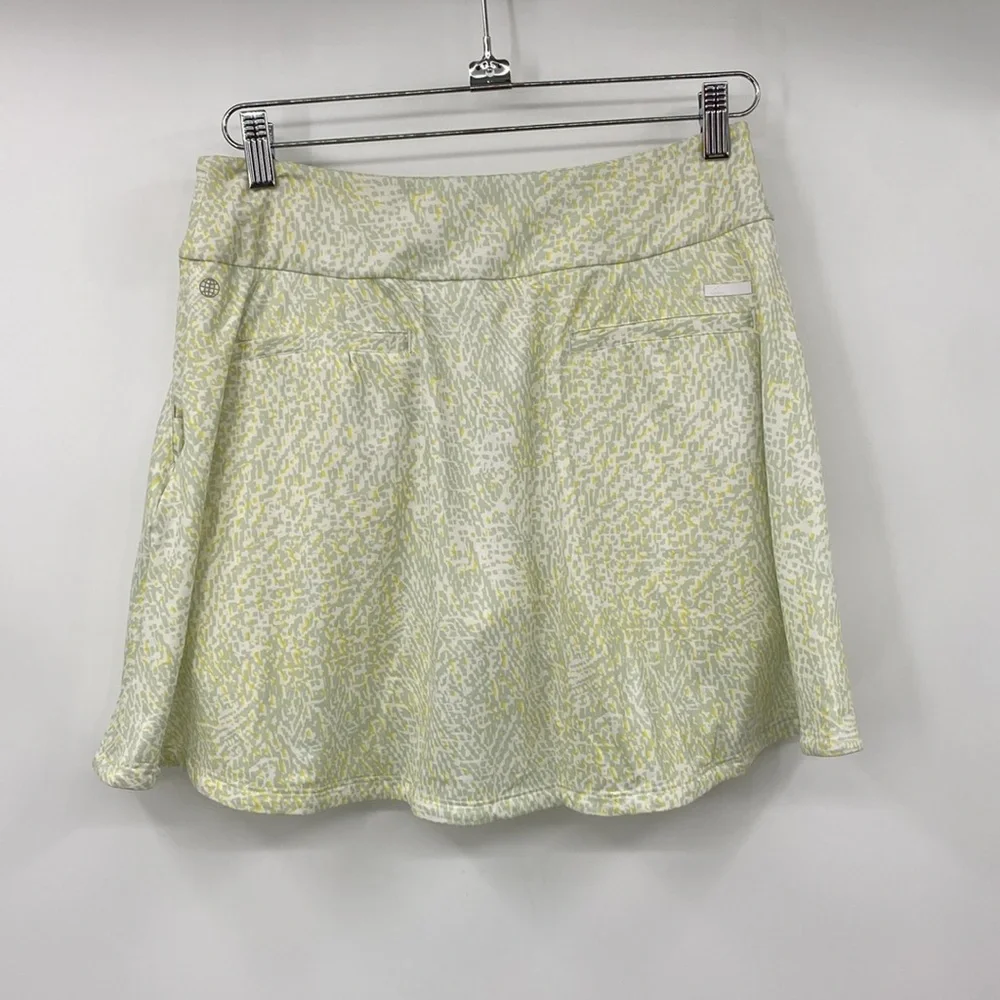 Adidas 6MO Golf Skirt Skort Womens Sz Small Green Yellow Stretch Athletic Active